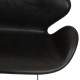 Arne Jacobsen Svane sofa i sort grace læder