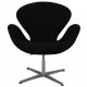 Arne Jacobsen Swan chair in black Hallingdal fabric with height adjustment