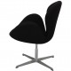 Arne Jacobsen Swan chair in black Hallingdal fabric with height adjustment