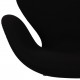 Arne Jacobsen Svanestol i sort Hallingdal stof med højdejustering