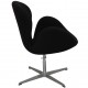 Arne Jacobsen Swan chair in black Hallingdal fabric with height adjustment