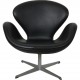 Arne Jacobsen vintage Svanestol i sort læder