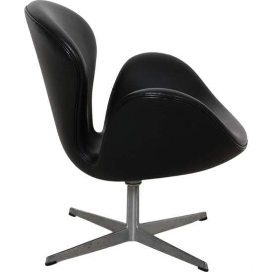Arne Jacobsen vintage Svanestol i sort læder