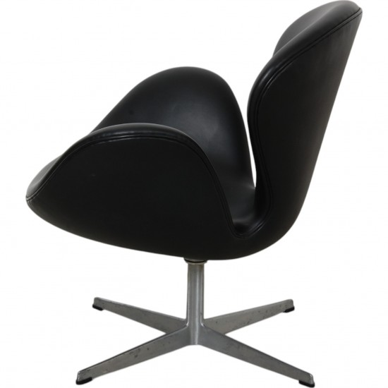 Arne Jacobsen vintage Svanestol i sort læder