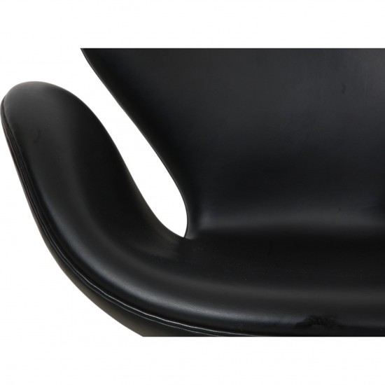 Arne Jacobsen vintage Svanestol i sort læder