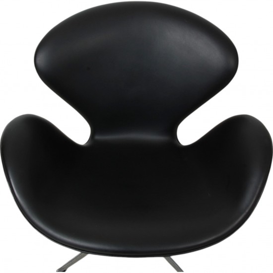 Arne Jacobsen vintage Svanestol i sort læder