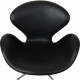 Arne Jacobsen vintage Svanestol i sort læder