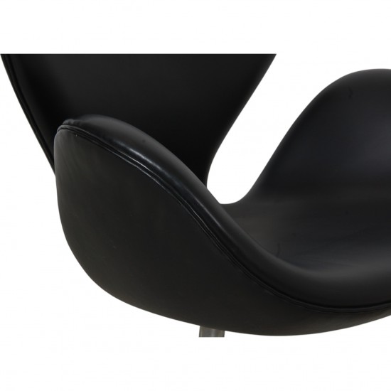 Arne Jacobsen vintage Svanestol i sort læder