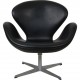 Arne Jacobsen vintage Svanestol i sort læder