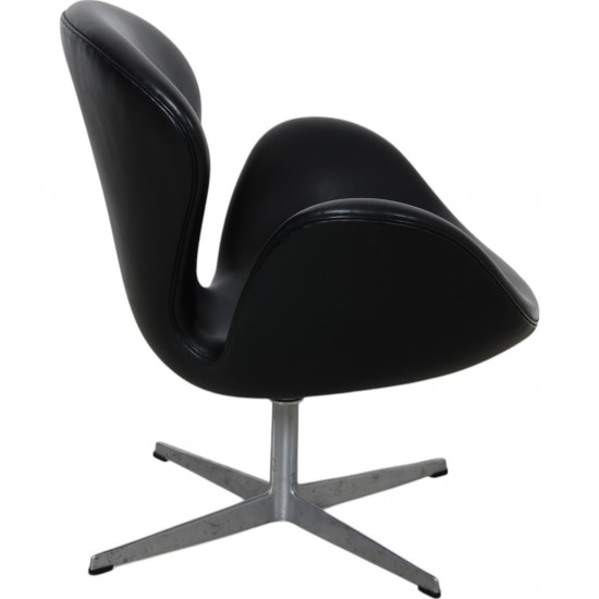 Arne Jacobsen vintage Svanestol i sort læder
