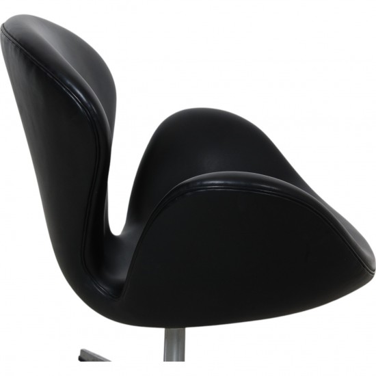 Arne Jacobsen vintage Svanestol i sort læder
