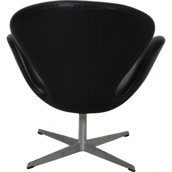 Arne Jacobsen vintage Svanestol i sort læder
