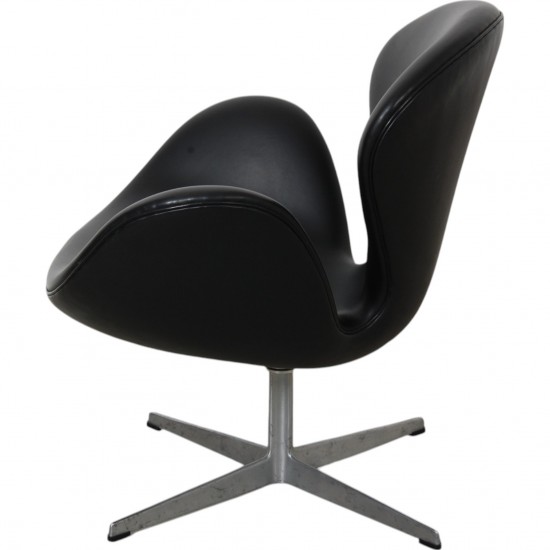 Arne Jacobsen vintage Svanestol i sort læder