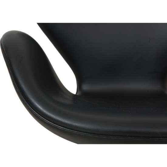 Arne Jacobsen vintage Svanestol i sort læder