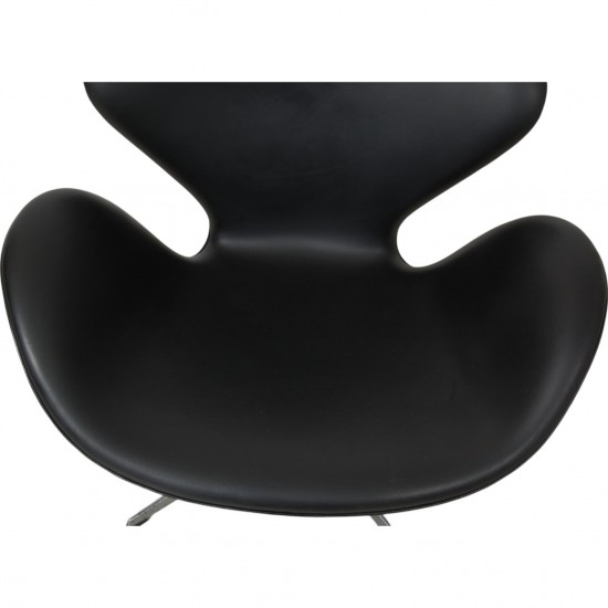 Arne Jacobsen vintage Svanestol i sort læder