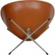 Arne Jacobsen Vintage lav Svane stol betrukket med cognac classic læder