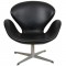 Arne Jacobsen Swan chair low model in black leather