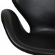 Arne Jacobsen Svane stol lav model i sort læder