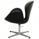 Arne Jacobsen height adjustable Swan chair in black classic leather