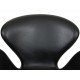 Arne Jacobsen height adjustable Swan chair in black classic leather