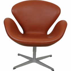 Arne Jacobsen Swan chair in cognac Aura leather