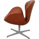 Arne Jacobsen Svane stol i cognac Aura læder