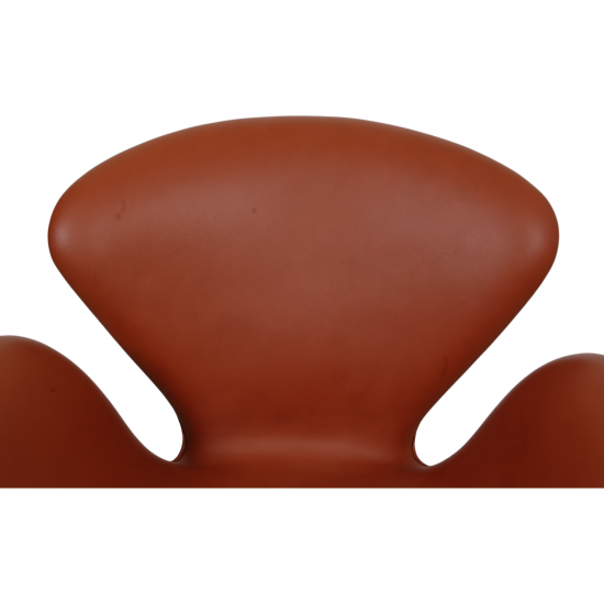 Arne Jacobsen Svane stol i cognac Aura læder