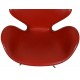 Arne Jacobsen Swan chair in red Aura leather