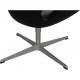 Arne Jacobsen Svane stol i sort aura læder