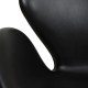 Arne Jacobsen Svane stol i sort Grace læder
