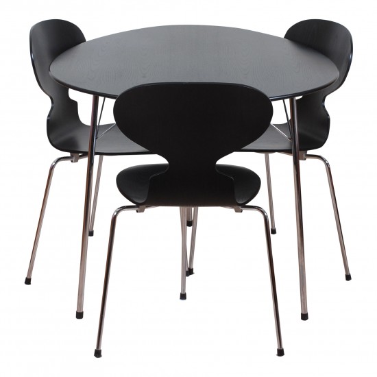 Arne Jacobsen 100 years anniversary set limited edition in black lazur lacquered wood