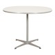 Arne Jacobsen hvidt super cirkulært cafebord Ø: 90 Cm