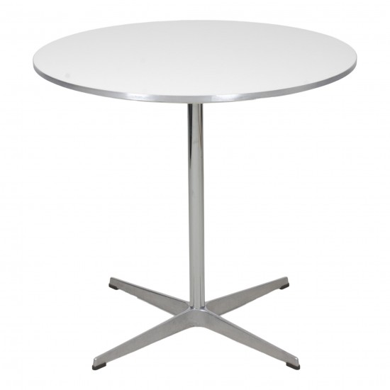 Arne Jacobsen Cafebord hvid laminat, Ø: 75
