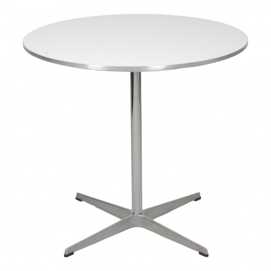 Arne Jacobsen Café table, white laminate, Ø: 75