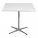 Arne Jacobsen Cafébord med hvid laminat og metalkant 80x80