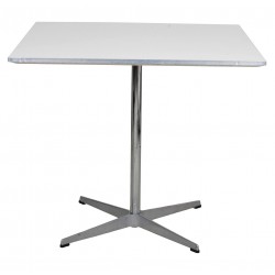 Arne Jacobsen Café table with white laminate and metal border 80x80 Arne Jacobsen Café table with white laminate and metal border 80x80