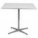 Arne Jacobsen Café table with white laminate and metal border 80x80