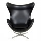 Arne Jacobsen Egg newly upholstered with cognac classic leather 