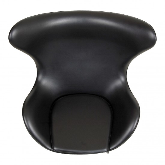 Arne Jacobsen Egg chair reupholstered in black classic leather