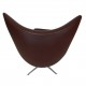 Arne Jacob Egg chair reupholstered in chocolate Nevada aniline leather