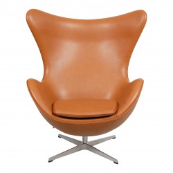 Arne Jacobsen Ægget nypolstret i cognac classic læder Arne Jacobsen Ægget nypolstret i cognac classic læder