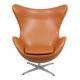 Arne Jacobsen Egg chair reupholstered in Cognac classic leather