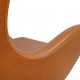Arne Jacobsen Egg chair reupholstered in Cognac classic leather
