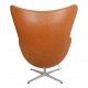 Arne Jacobsen Egg chair reupholstered in Cognac classic leather