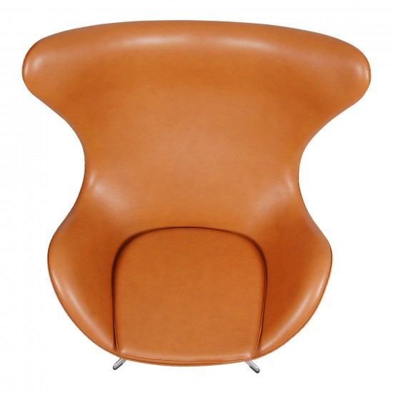 Arne Jacobsen Egg chair reupholstered in Cognac classic leather