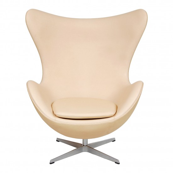 Arne Jacobsen Egg newly upholstered with natural vacona leather