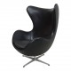 Arne Jacobsen Egg chair with patinated black patinated leather