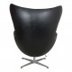 Arne Jacobsen Egg chair with patinated black patinated leather