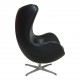 Arne Jacobsen Egg chair with patinated black patinated leather