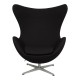 Arne Jacobsen Egg armchair with original black Christianhavn fabric